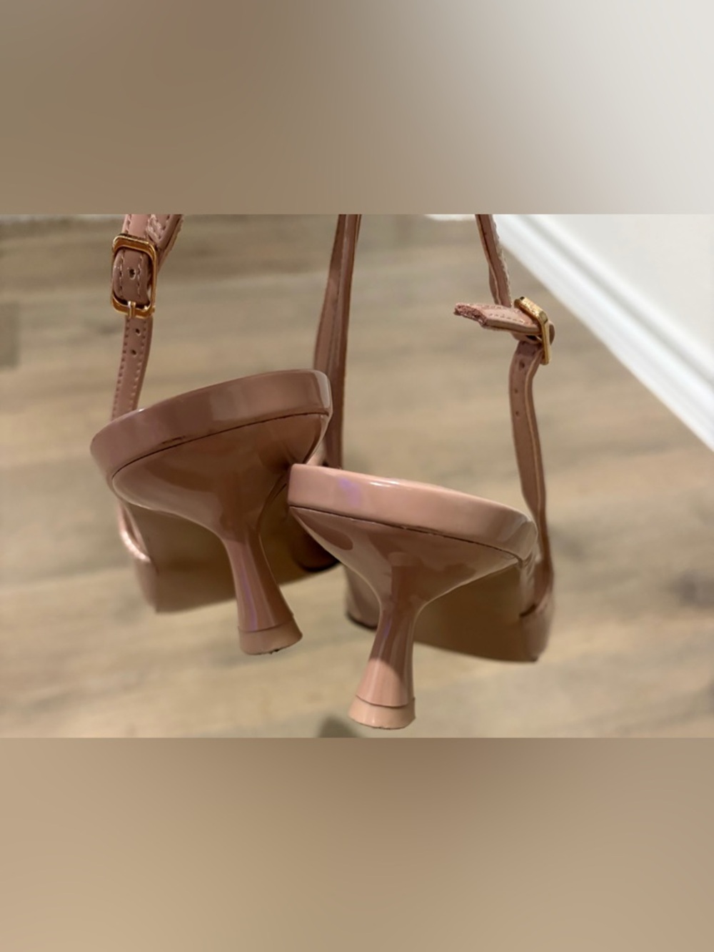 Madden Girl Blush Pink Pointed Slingback Heels with Bow - Picture 5 of 6